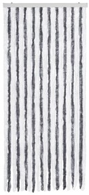 Cortina anti-insetos 90x200 cm chenille cinzento e branco