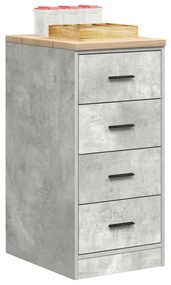 Armário de arrumação de garagem Betão Cinzento 40x51x85 cm