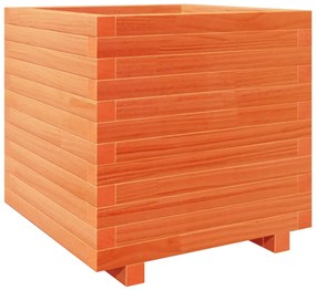 Vaso/floreira de jardim 50x50x49,5 cm pinho maciço castanho mel