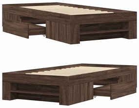 Estrutura cama s/ colchão derivados madeira carvalho castanho