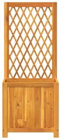 Vaso/floreira c/ treliça 55x29,5x132cm madeira de acácia maciça