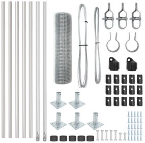 Conjunto de Poste de Cerca Conjunto de 2 Aço galvanizado 10 x 0.5 m