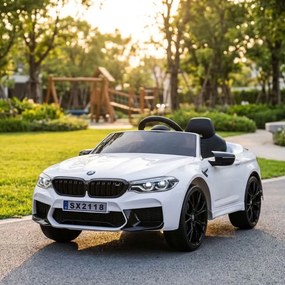 Carro elétrico para crianças até aos 5 anos BMW M5, 24V, Pneus Borracha, Bateria lítio, Controle remoto Branco