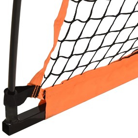 Rede basebol portátil 183x182x183cm aço/poliéster laranja/preto