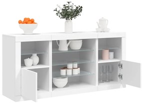 Aparador com luzes LED 142,5x37x67 cm branco