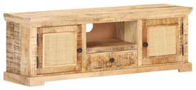 vidaXL Móvel de TV 120x30x40 cm mangueira maciça e cana natural