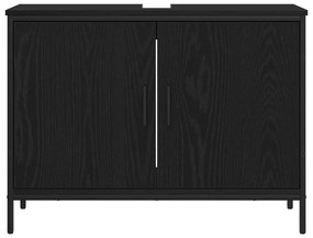 Armário de Pia de Banheiro vidaXL Carvalho Preto 80x30x60 cm Madeira E