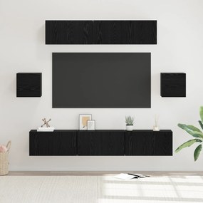 vidaXL Conjunto de Estante para TV Outros 7 pcs Carvalho Preto