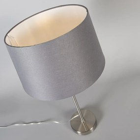 Candeeiro de mesa aço com sombra cinza 35 cm ajustável - Parte Moderno