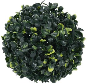 Bolas artificiais de buxo com luzes LED 4 pcs verde 12 cm