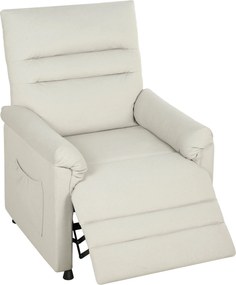 Poltrona relaxante elétrica com massagem e aquecimento, poltrona reclinável, apoio para os pés, motor silencioso, 82 x 99 x 106 cm, creme