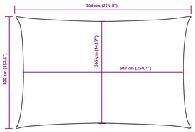 Para-sol estilo vela tecido oxford retangular 4x7m verde-escuro