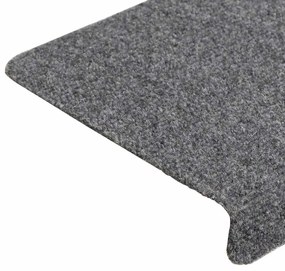 Tapetes de escada autoadesivos 30 pcs 65x21x4cm cinzento-claro