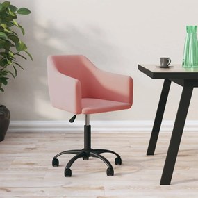 vidaXL Cadeira de jantar giratória veludo rosa