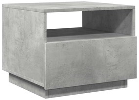 Mesa de centro com luzes LED 50x49x40 cm cinzento cimento