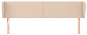 Cabeceira cama abas couro artificial 203x23x78/88 cm cappuccino