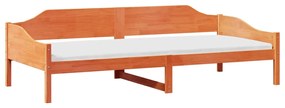 Cama sem colchão 90x190 cm madeira de pinho maciça castanho-mel