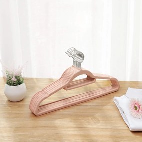 Conjunto de 50 cabides de veludo 45 x 23,5 cm rosa