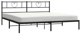 Estrutura de cama com cabeceira 193x203 cm metal preto