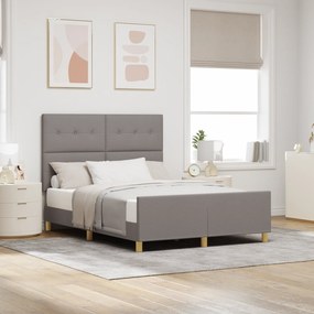 Cama vidaXL Taupe 140x200 cm Tecido