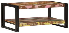 Mesa de centro multicor 90x50x38 cm madeira maciça recuperada