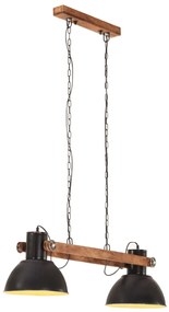 vidaXL Candeeiro suspenso industrial 25 W 109 cm E27 preto