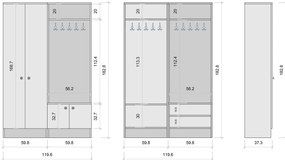 Hall Stand M5 – Branco – 119,6 cm x 182,8 cm x 37,3 cm