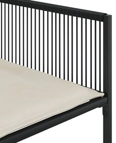 11 pcs conjunto de jantar p/ jardim c/ almofadões vime PE preto