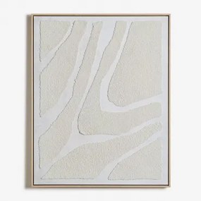 Quadro Decorativo 80x100 Cm Com Textura Têxtil Gavina Castanho Areia Claro - Sklum
