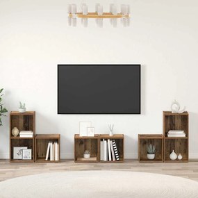 Conjunto de Estantes para TV 6 pcs Madeira Antiga