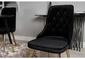 Venture Home Cadeira jantar 2 pcs Velvet Deluxe veludo preto e latão