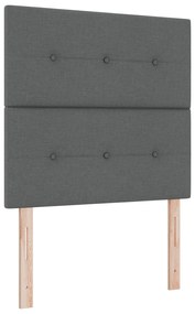 Cama Box Spring com Colchão e Banco Cinza Escuro 100x200 cm Tecido