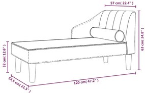 Chaise longue com rolo veludo preto