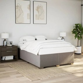vidaXL Cama sem colchão 160x200 cm tecido castanho-acinzentado