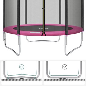 Trampolim de jardim redondo Ø 183 cm com rede de segurança Rosa