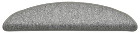 Tapete/carpete para degraus 15 pcs 56x17x3 cm cinza-claro