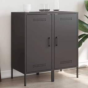 vidaXL Aparadores 2 pcs 36x39x79 cm aço preto