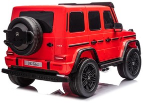 Carro elétrico para Crianças 24V, 4x200W 2 Lugares Mercedes Benz G63 AMG XXL MP4 Rodas de espuma EVA, Assento Couro Vermelho