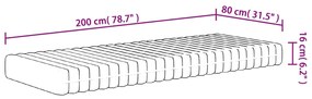 Colchão de espuma médio suave 80x200 cm