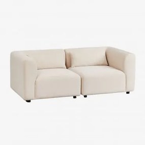 Sofá Modular De 2 Peças Fogler Bombazina Crema Linho - Sklum