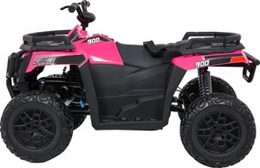 Moto 4 eletrica Crianças ATV WOLF 24V 4x4, 4 motores 200W, Rodas de espuma EVA, Assento Couro ecológico Rosa