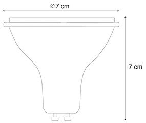 Conjunto de 5 Lâmpada LED Inteligente GU10 Regulável AR70 6W 500lm 2200-6500K