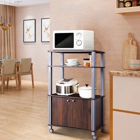 Estante para micro-ondas e Arrumação de cozinha 60 x 40 x 98 cm Castanho