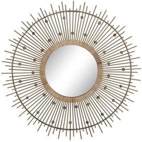 Espelho de Parede Natural 90 X 3 X 90 cm Bambu
