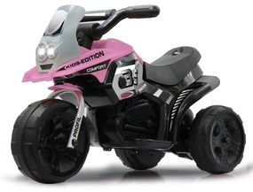 Mota infantil elétrica a bateria 6V E-Trike Racer Rosa
