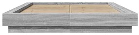 Estrutura de cama 140x200 cm derivados de madeira cinza sonoma