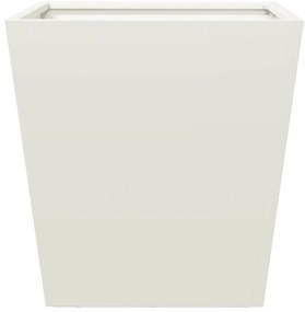 Vaso/floreira de jardim 40x40x40 cm aço branco