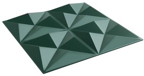 Painéis de parede 12 pcs 50x50 cm 3 m² XPS origami verde