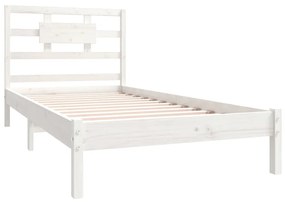 Estrutura cama de solteiro 90x190 cm madeira maciça branco