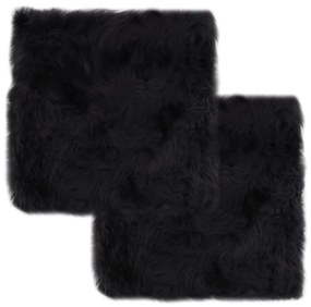 vidaXL Almofadas cadeira 2 pcs 40x40cm pele carneiro cinzento-escuro